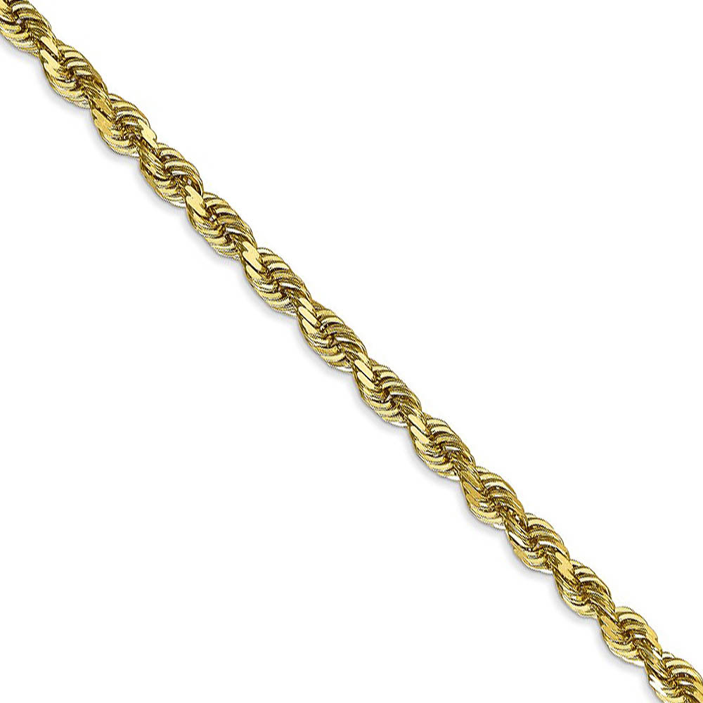 4mm 10k Yellow Gold D/C Quadruple Rope Chain Necklace