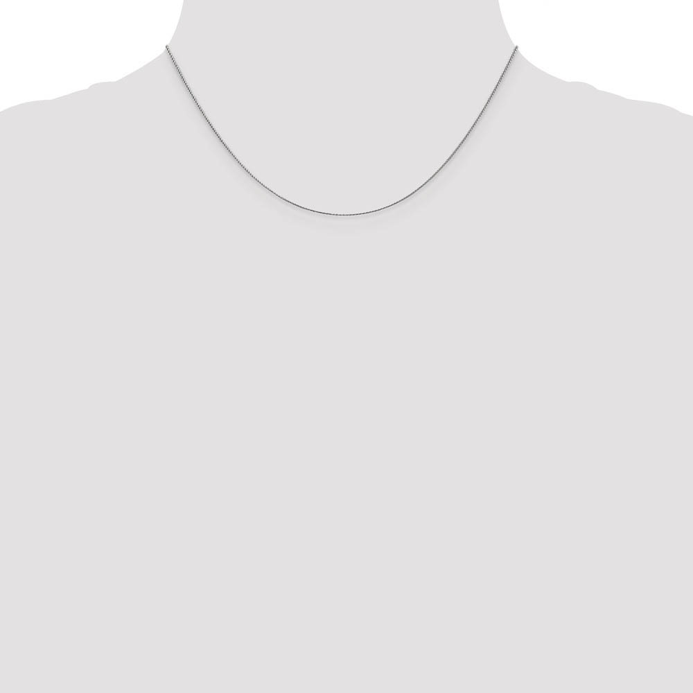 0.65mm 14k White Gold Diamond Cut Spiga Chain Necklace