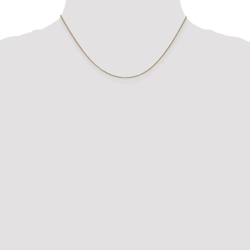0.65mm 14k Yellow Gold Diamond Cut Spiga Chain Necklace