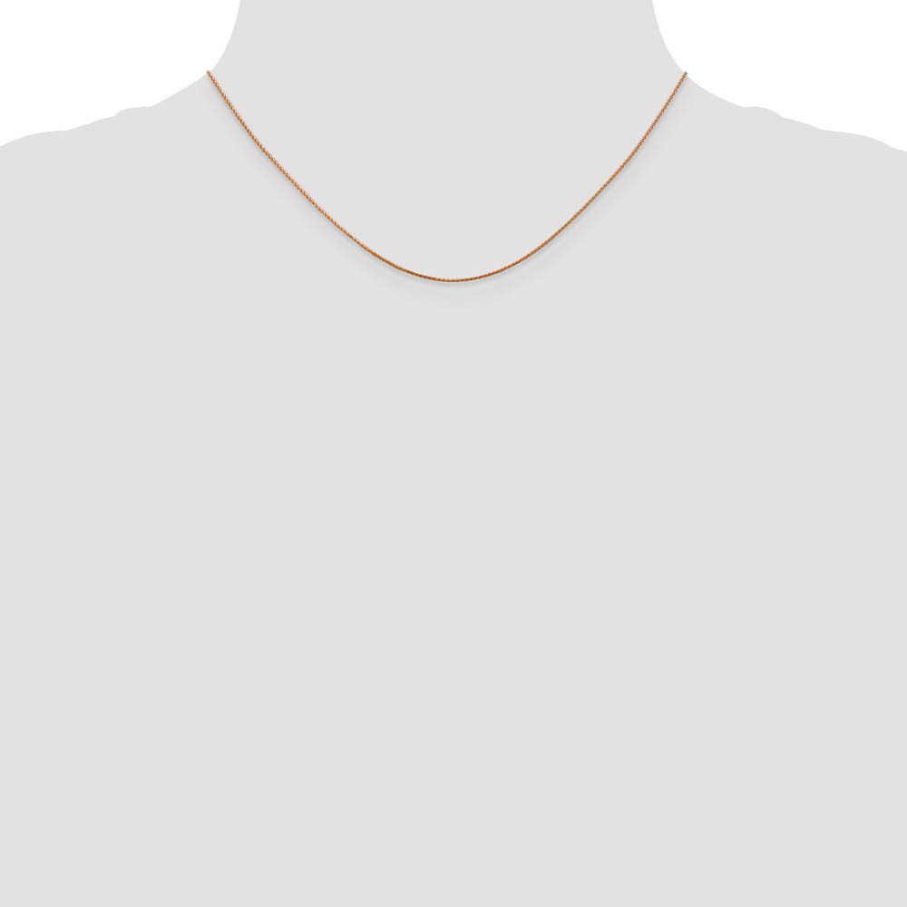0.65mm 14k Rose Gold Diamond Cut Spiga Chain Necklace