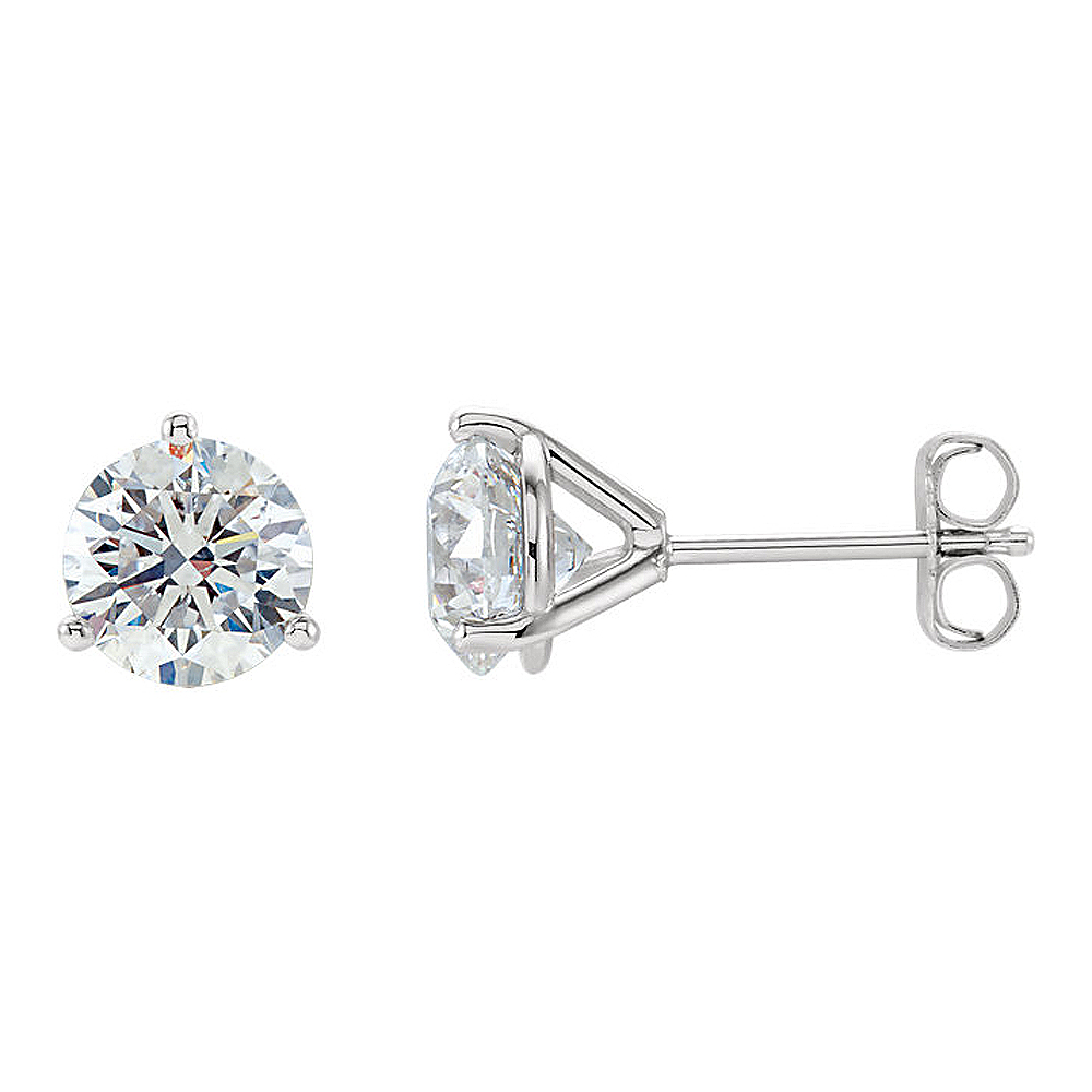 Platinum 3.2mm Round 1/4 CTW (G-H, SI2-SI3) Diamond Stud Earrings