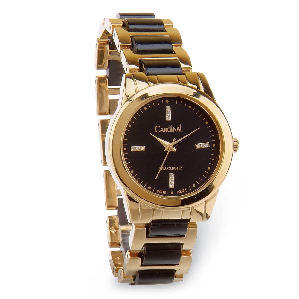 Cardinal Ladies Gold-tone 32mm Crystal Accent Watch